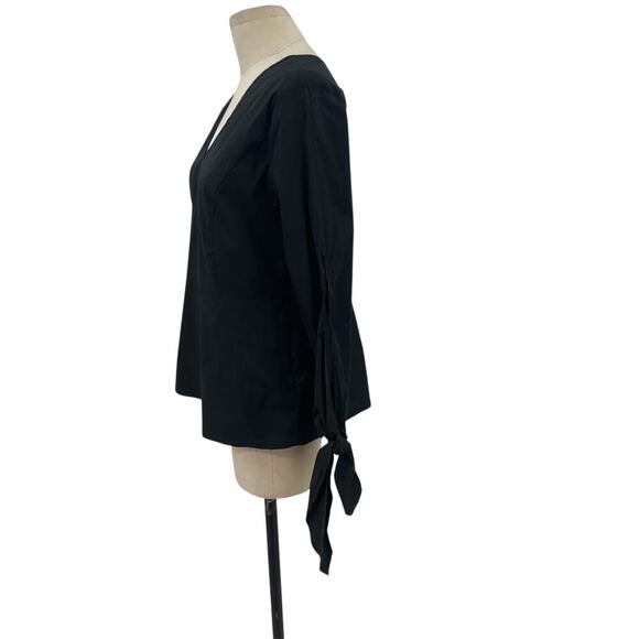 Universal‎ Standard for J Crew Crisp Tie Sleeve Top in Black Size Small - Picture 4 of 10